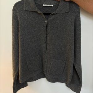 Abercrombie & Fitch Gray Button-Up Women's Sweater